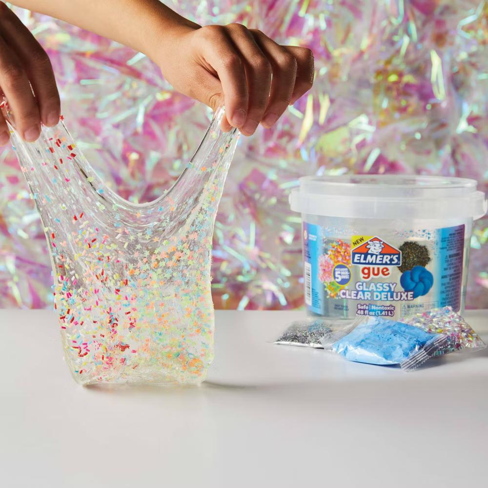 Elmer's Gue 3lb Glassy Clear Deluxe Premade Slime Kit with Mix-Ins: Sensory Development, Storage Container, Ages 3+ - Image 3
