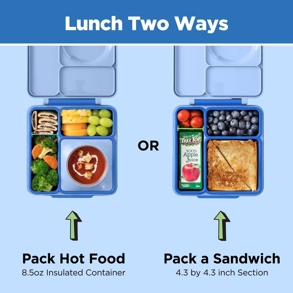 OMIEBox Insulated Bento Lunch Box with Leakproof Thermos Food Jar 3 Compartments - Image 7