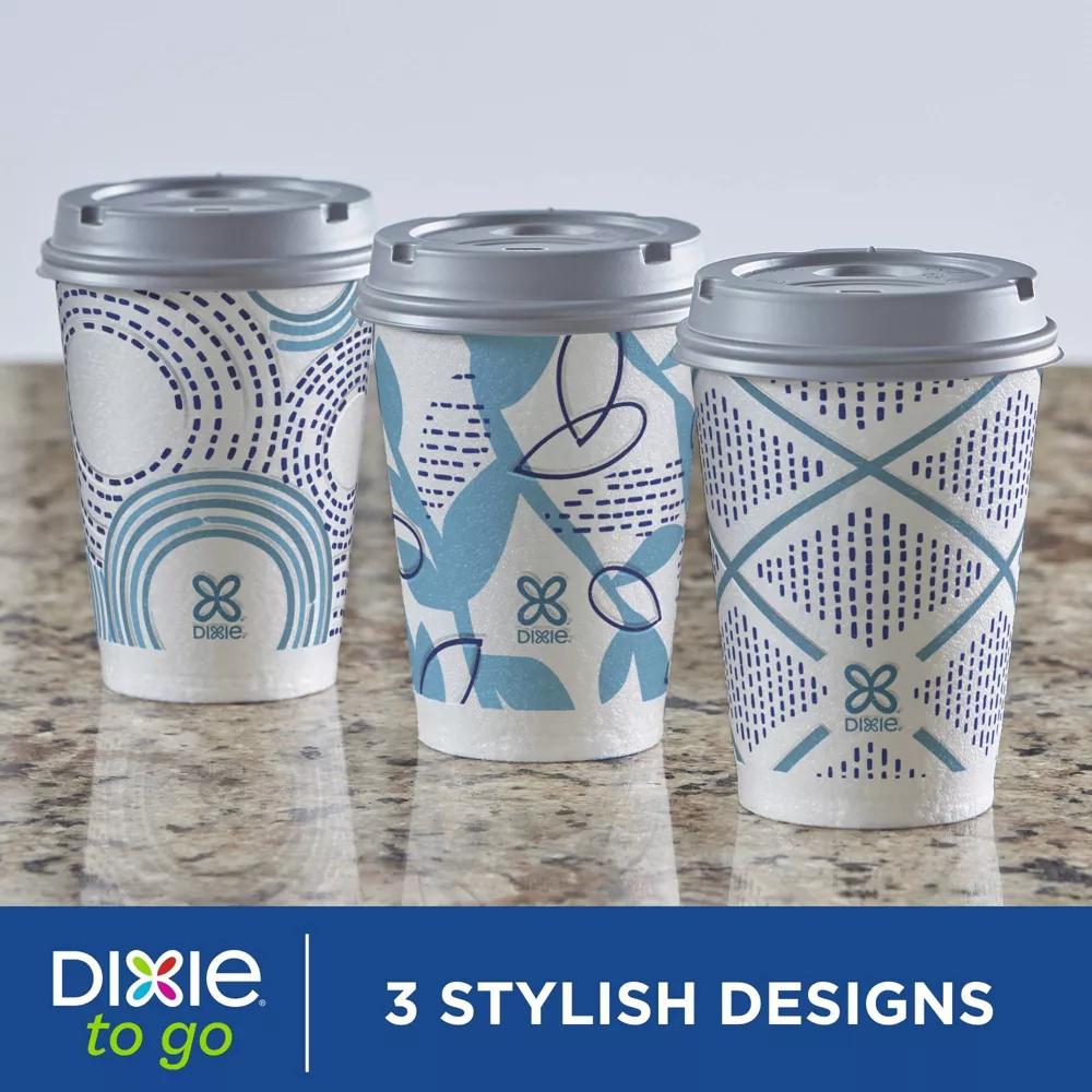 To Go Disposable Hot Cups & Lids - 12oz: Insulated Paper, Shapes Pattern,Pack of 26 - Image 7