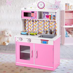 Kids Wooden Pretend Cooking Playset Cookware Play Set Kitchen Toys Toddler Gift