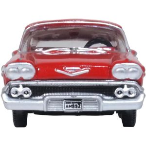 1958 Chevrolet Impala Sports Coupe Rio Red 1/87 (HO) Scale Diecast Model Car