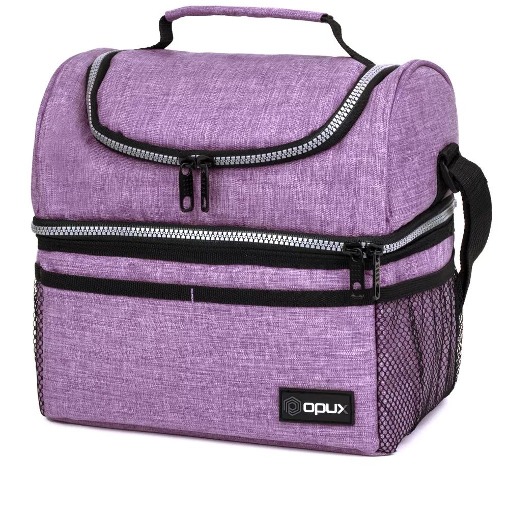 Double Decker Lunch Box Men Women, Insulated Leakproof Cooler Bag Adult Work, Dual Compartment Pail Tote Boys Girls Kids - Image 82