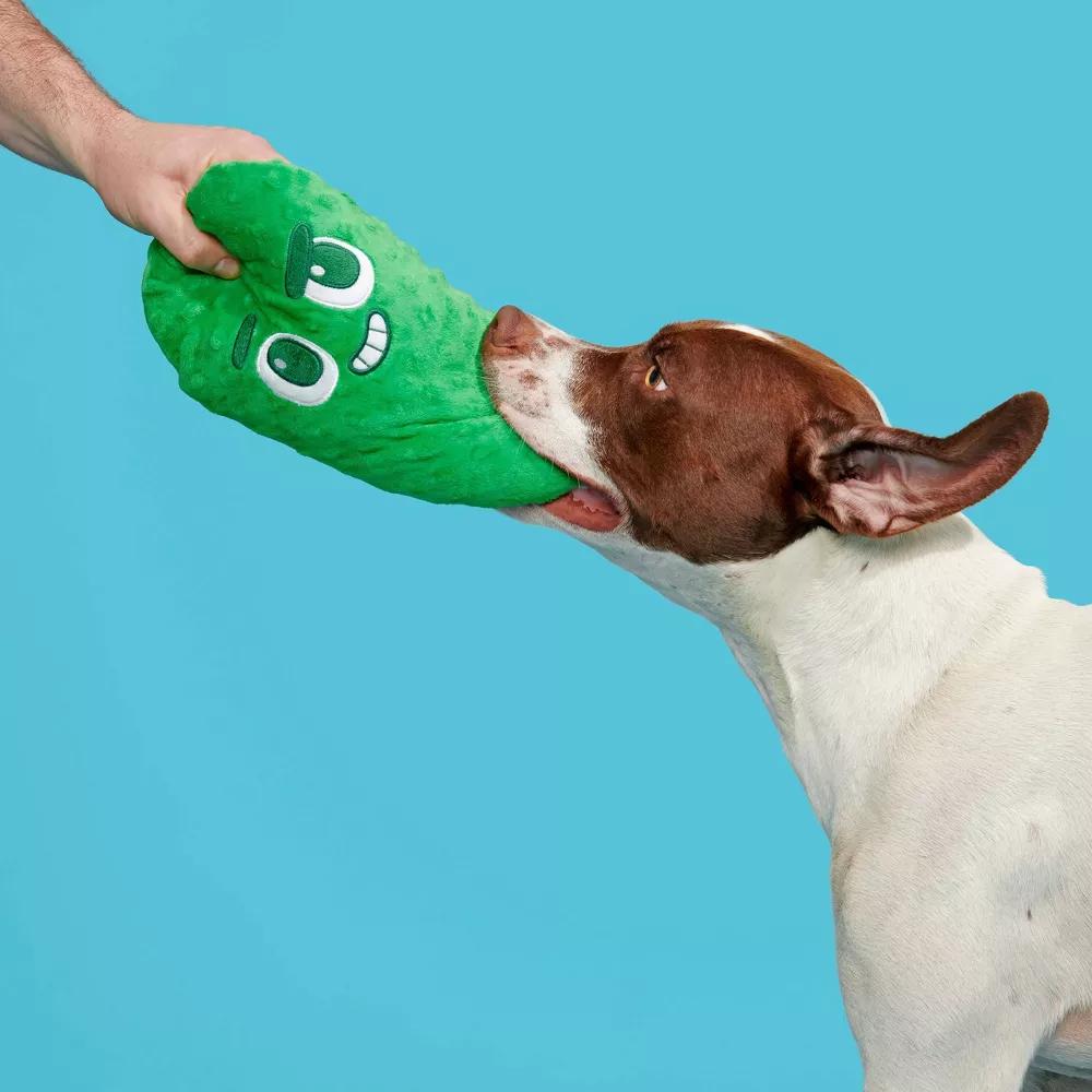 Big Dill Bill Pickle Dog Toy - Green: Squeaks, Crinkles, All Ages, Fetch & Cuddle - Image 4