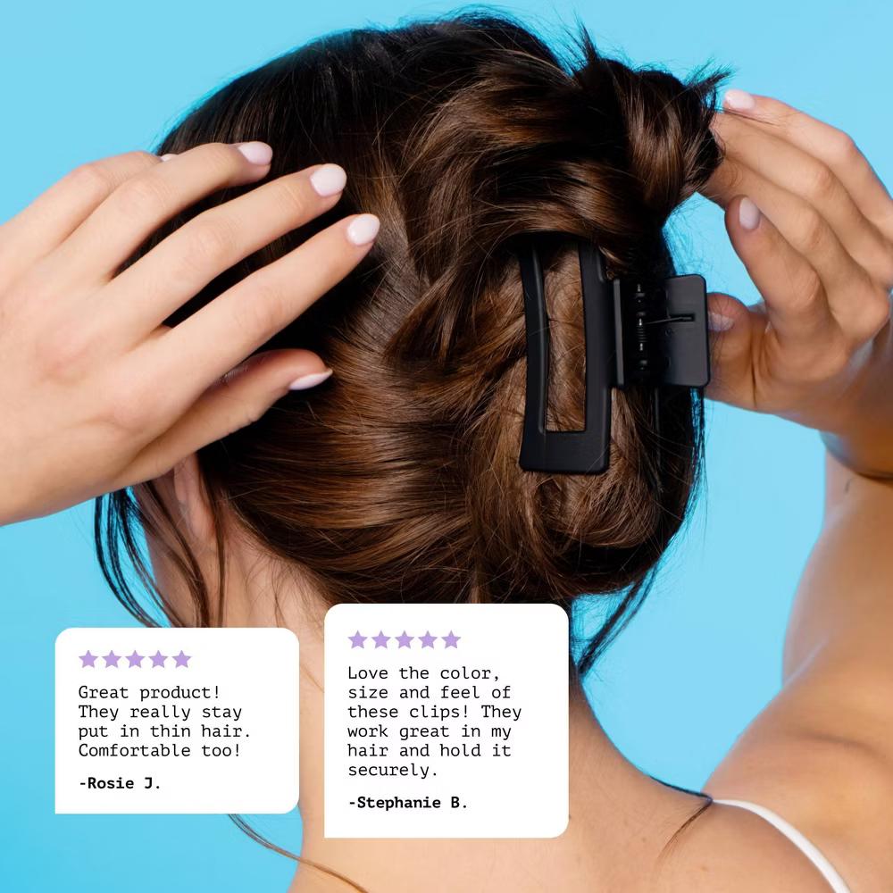 Locked In Claw Clips for Medium Hair - Black/Tort - 2ct - Image 4