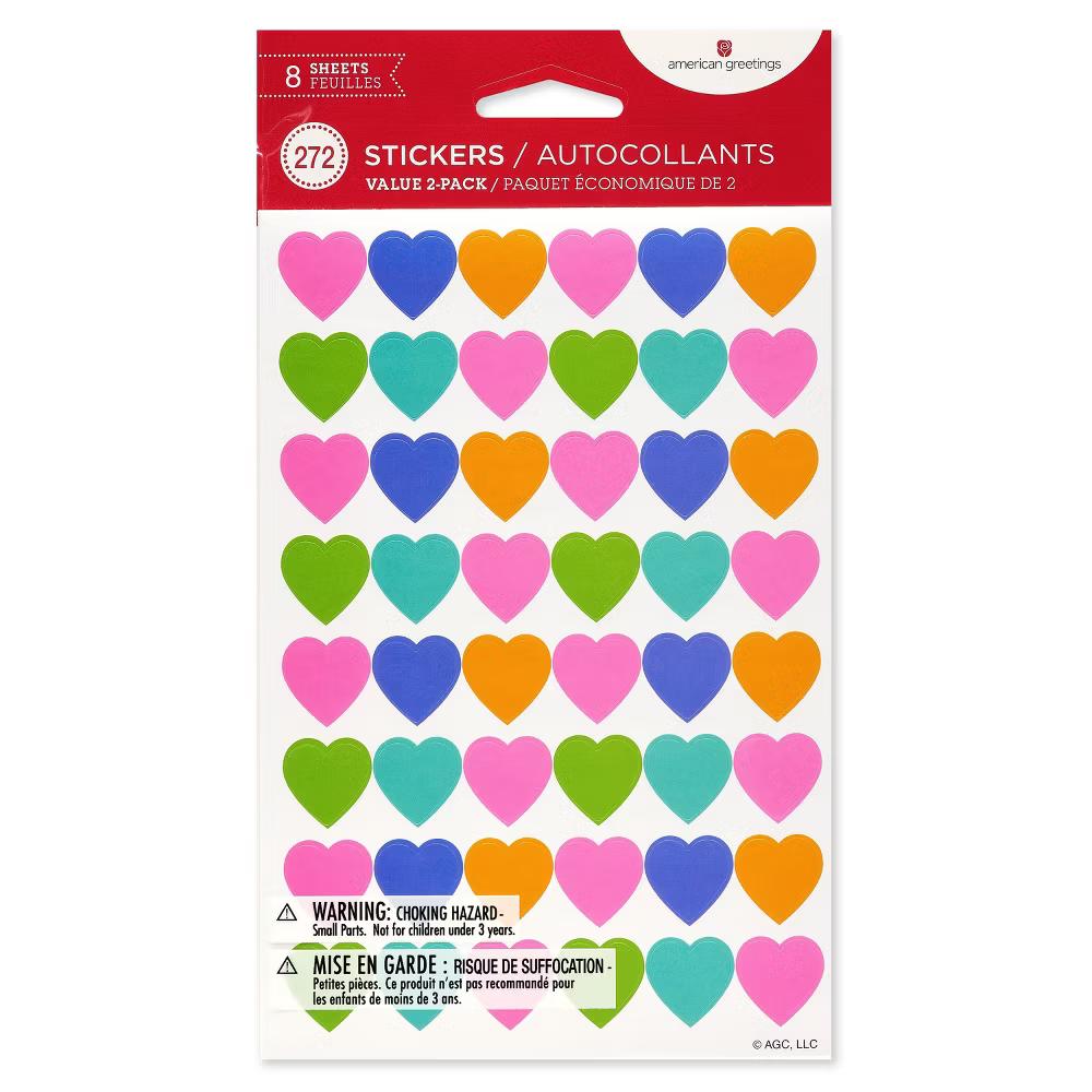 Colorful Neon Hearts and Sweet Treats Stickers 272ct - 4 Sheets - Image 2