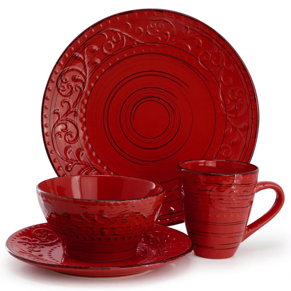 Malibu Sea Glass 16-Piece Dinnerware Set in Dark Green - Image 55