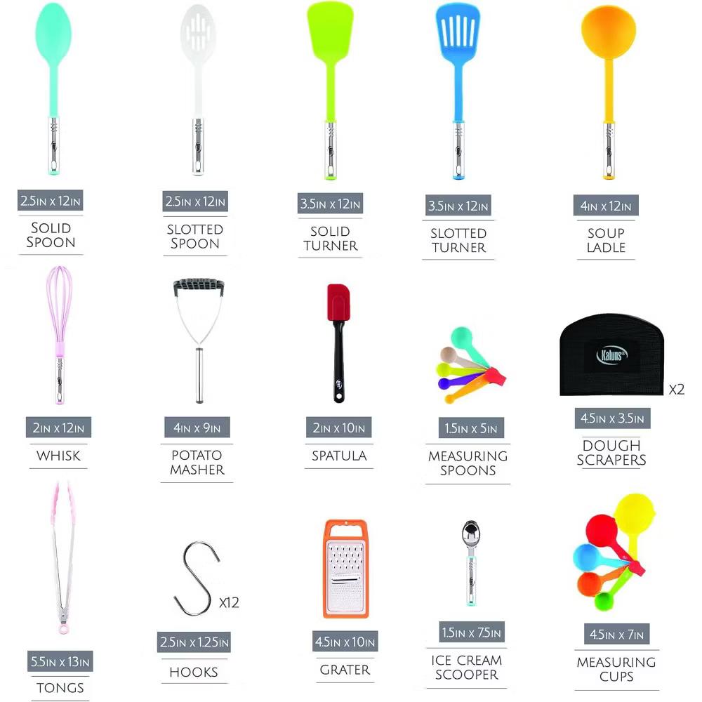 Kitchen Utensils Set, Nylon and Stainless Steel Cooking Utensils, Dishwasher Safe and Heat Resistant Kitchen Tools - Image 32