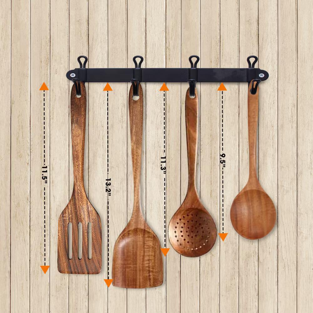 Premium Teak Wood Spatula Set – Handcrafted 4-Piece Kitchen Utensil Set - Image 4