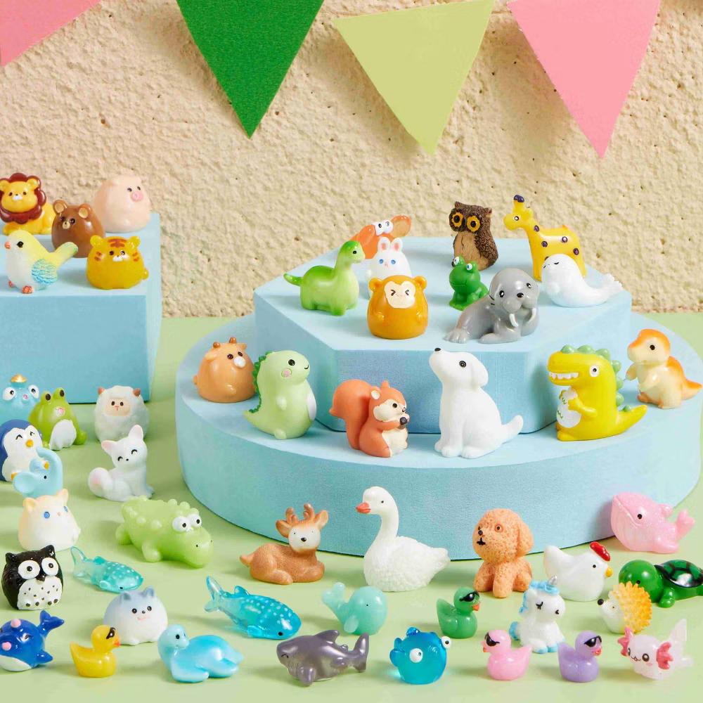 50Pcs Mini Resin Animals Tiny Figures Cute DIY Miniature Scenes, Fairy Dollhouse Garden Accessories, Slime Tabletop Party Favors Stuffers Gifts - Image 4
