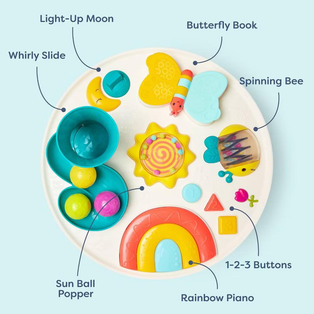 Busy B. Rainbow Sensory Station - Baby Activity Table, Music & Sounds, Toddler Play Center - Image 9