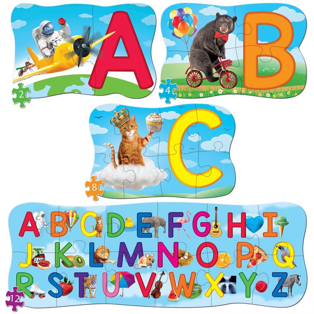 26 Piece Jigsaw Puzzle for Kids - ABCs 4-Pack - 22.5"x8" - Image 3
