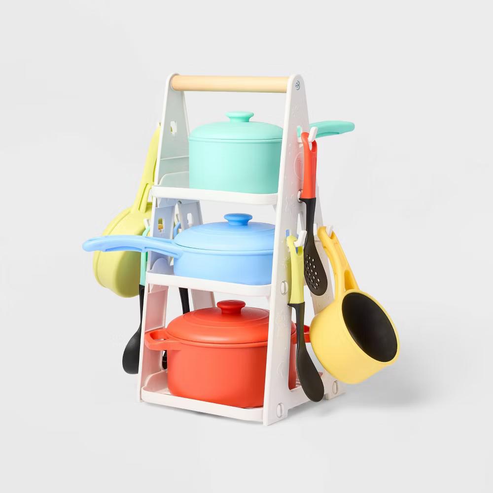 Pots & Pans Set - Creativity & Problem Solving, Fine Motor Skills, 16-Piece Plastic Set