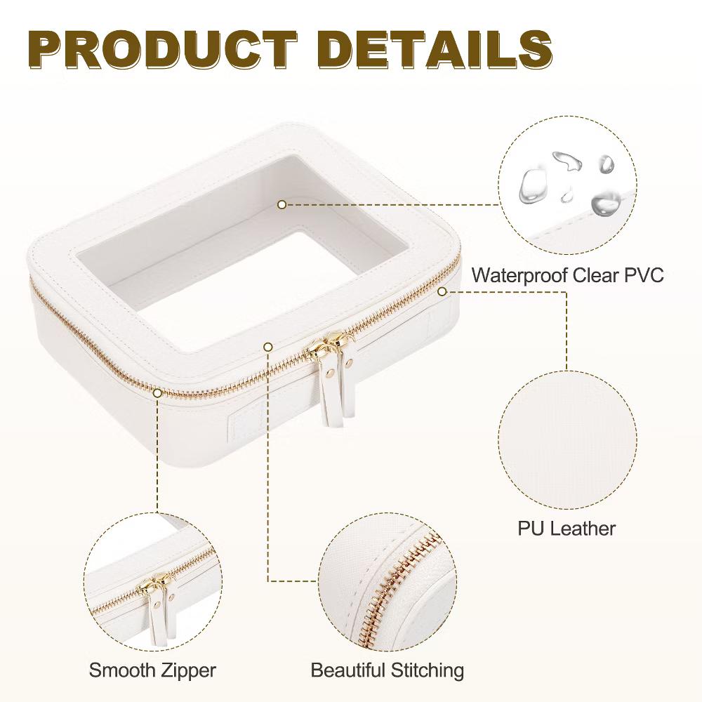 Waterproof Clear Travel Toiletry Organizing Makeup Bag 5" x 5" - Image 34