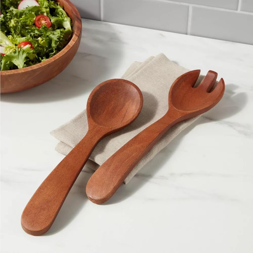 2pc Wood Signature Serving Utensils Set - Image 2