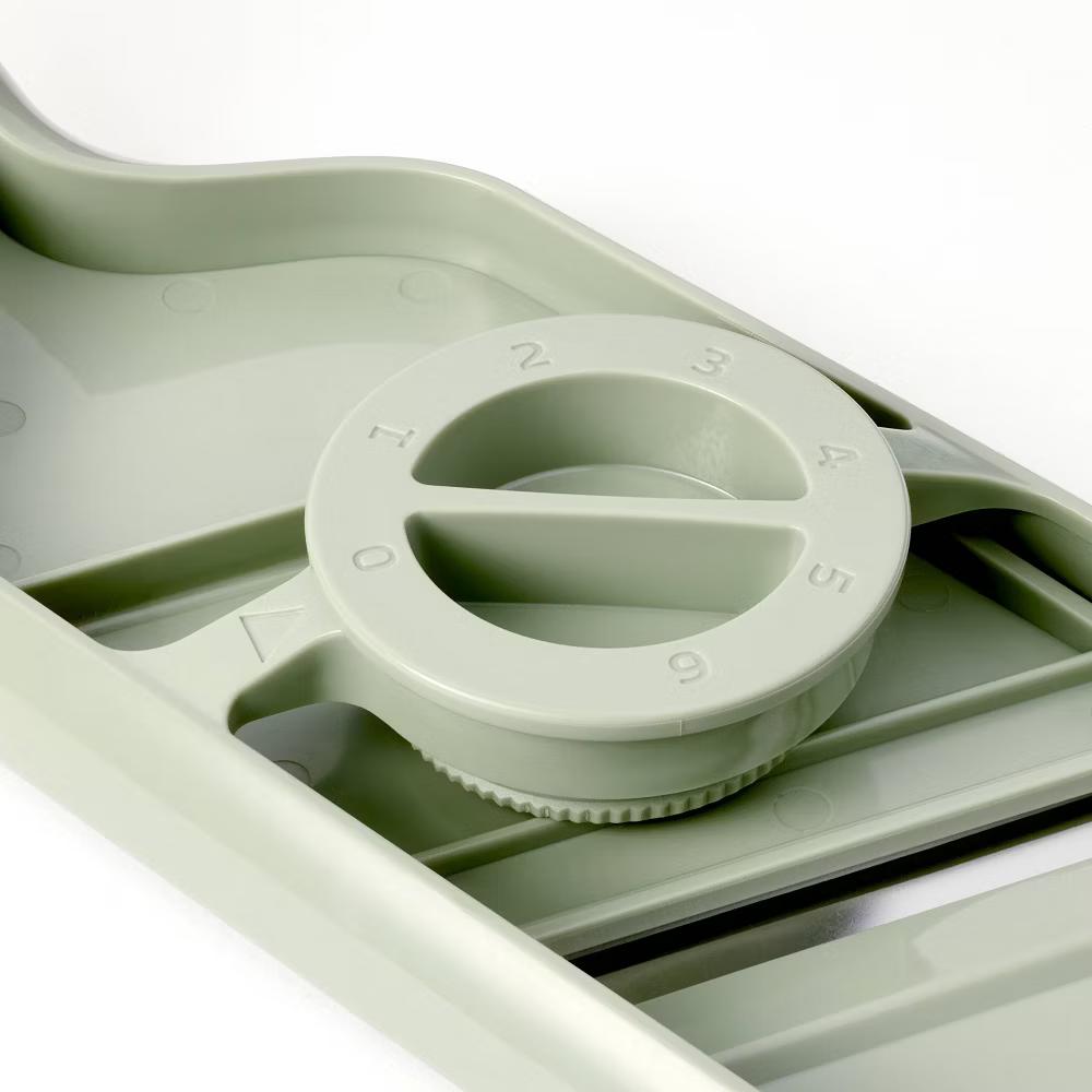 Hand Held Mandoline Green - Stainless Steel Cucumber Slicer, Dishwasher-Safe Kitchen Tool - Image 3