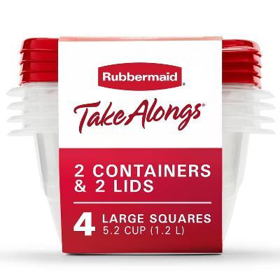4pk 5.2c TakeAlongs Deep Square Food Storage Containers Ruby Red: Plastic Containers with Lids, Dishwasher-Safe - Image 9