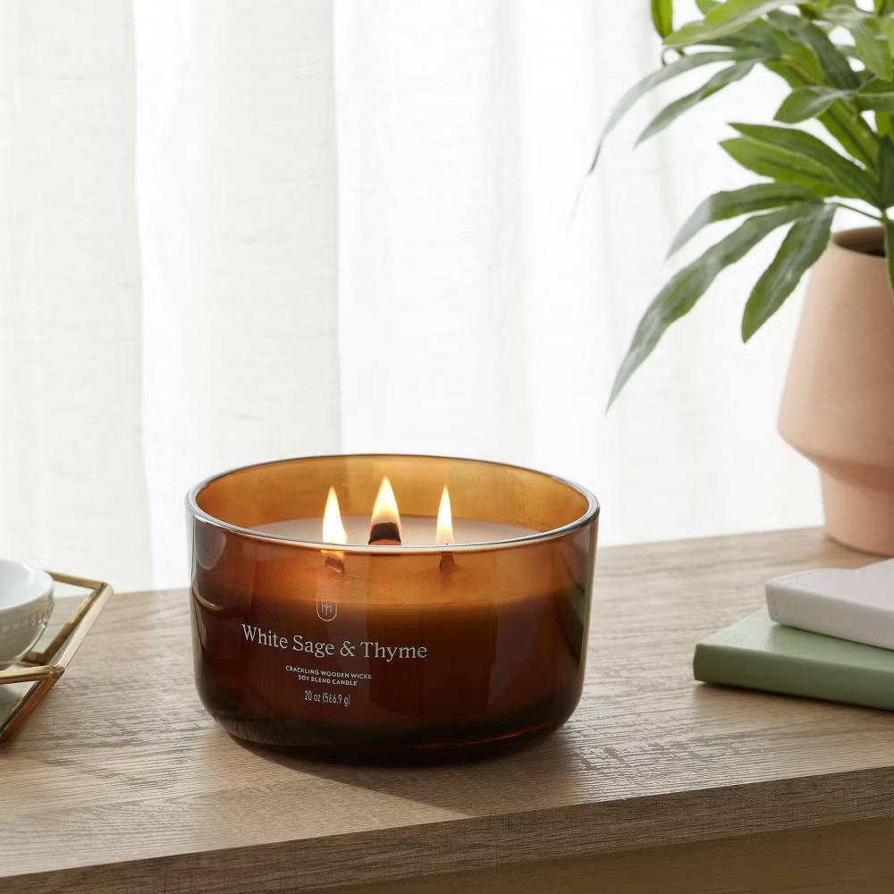 Glass Wooden Wick Jar Candle - Image 133