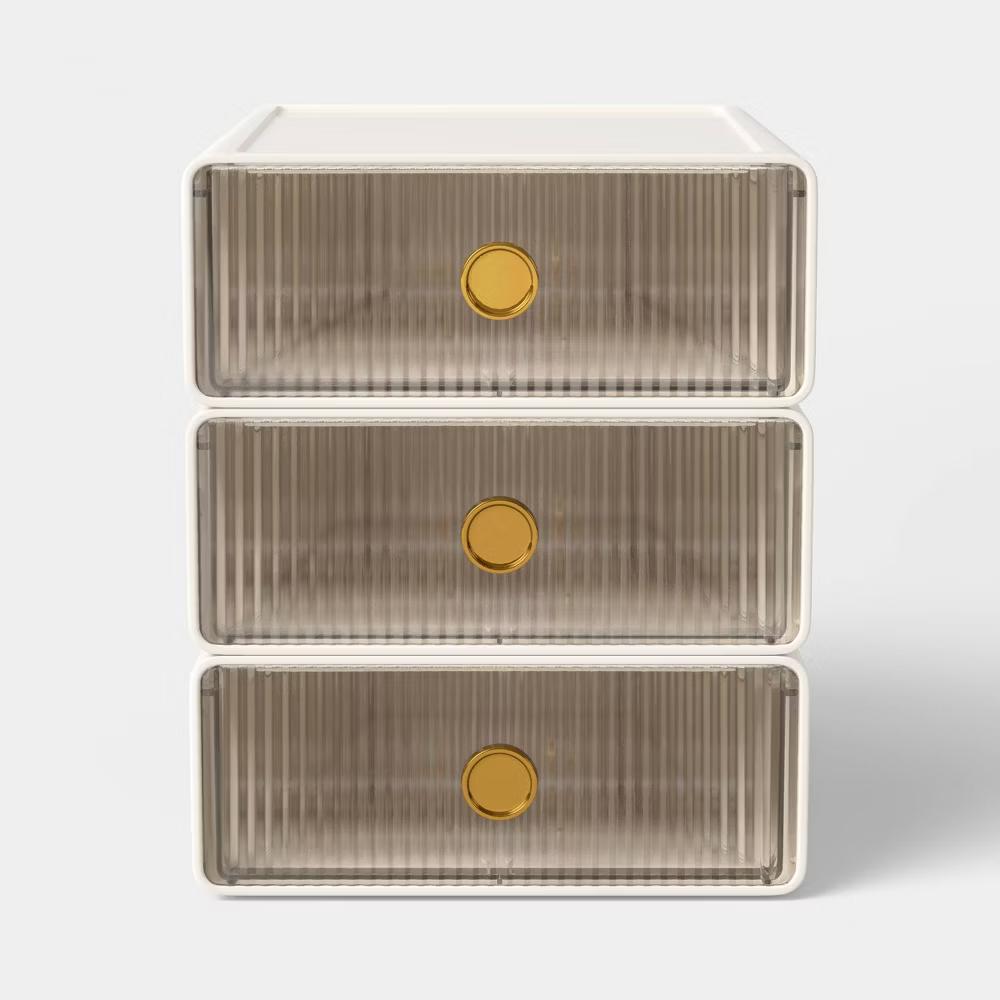 Small Stackable Drawers Set of 3 Cream - Image 2