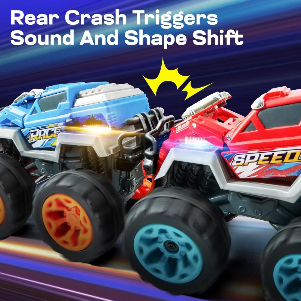 2Pcs Smash & Bump Monster Truck Toys,Crash Cars Toys with Sounds & Flashing Lights,Toddler Toys Christmas Birthday Gifts for Boy Age 3 4 5 6 7 - Image 6