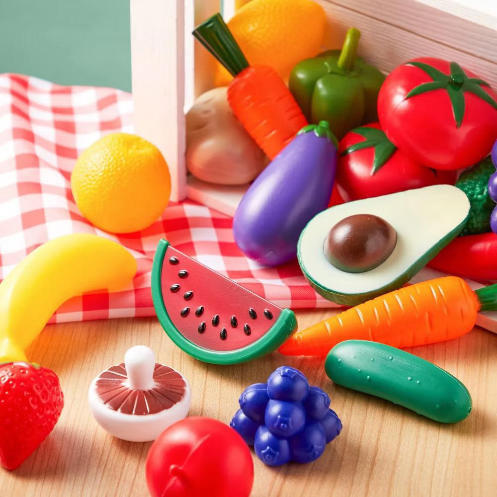 50Pcs Kids Play Food Toys, Learning Toy,Pretend Play Kitchen Toys, Dinnerware, Dummy Fruits, Vegetables, Easter Birthday Gifts for Kids Toddlers - Image 4