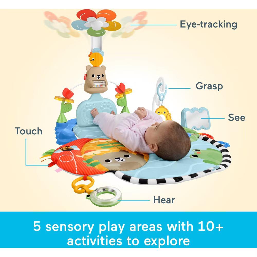 Fisher-Price 3-in-1 Kick & Sway Activity Gym, Baby Play Mat & Sensory Learning Toys for Newborn Developmental Play - Image 4
