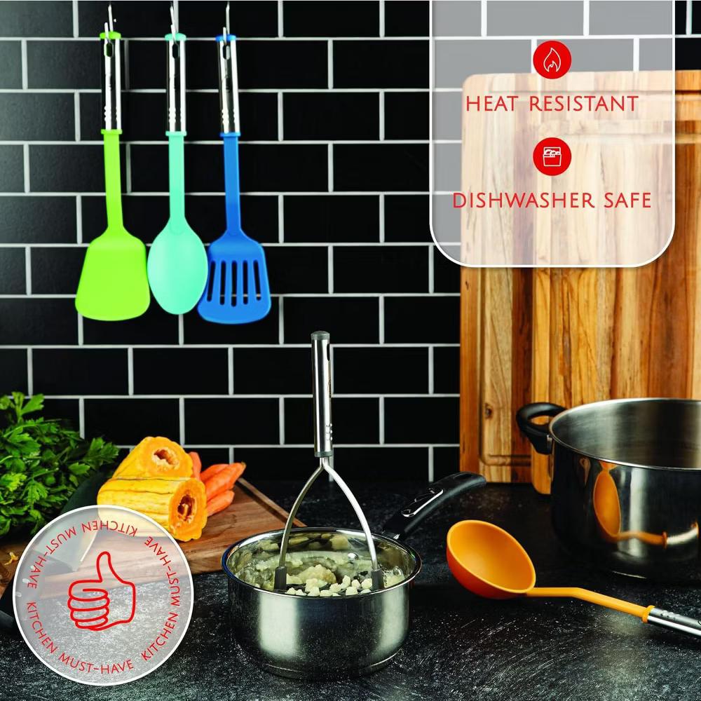 Kitchen Utensils Set, Nylon and Stainless Steel Cooking Utensils, Dishwasher Safe and Heat Resistant Kitchen Tools - Image 30