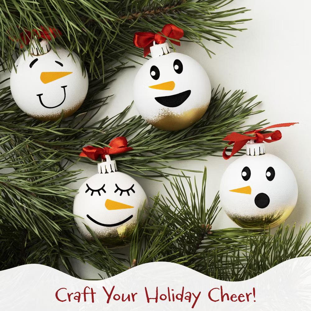 Snowman Face Stickers for Crafts, Christmas Decoration for Windows, Refrigerators, Water Bottles, Cups - Image 2