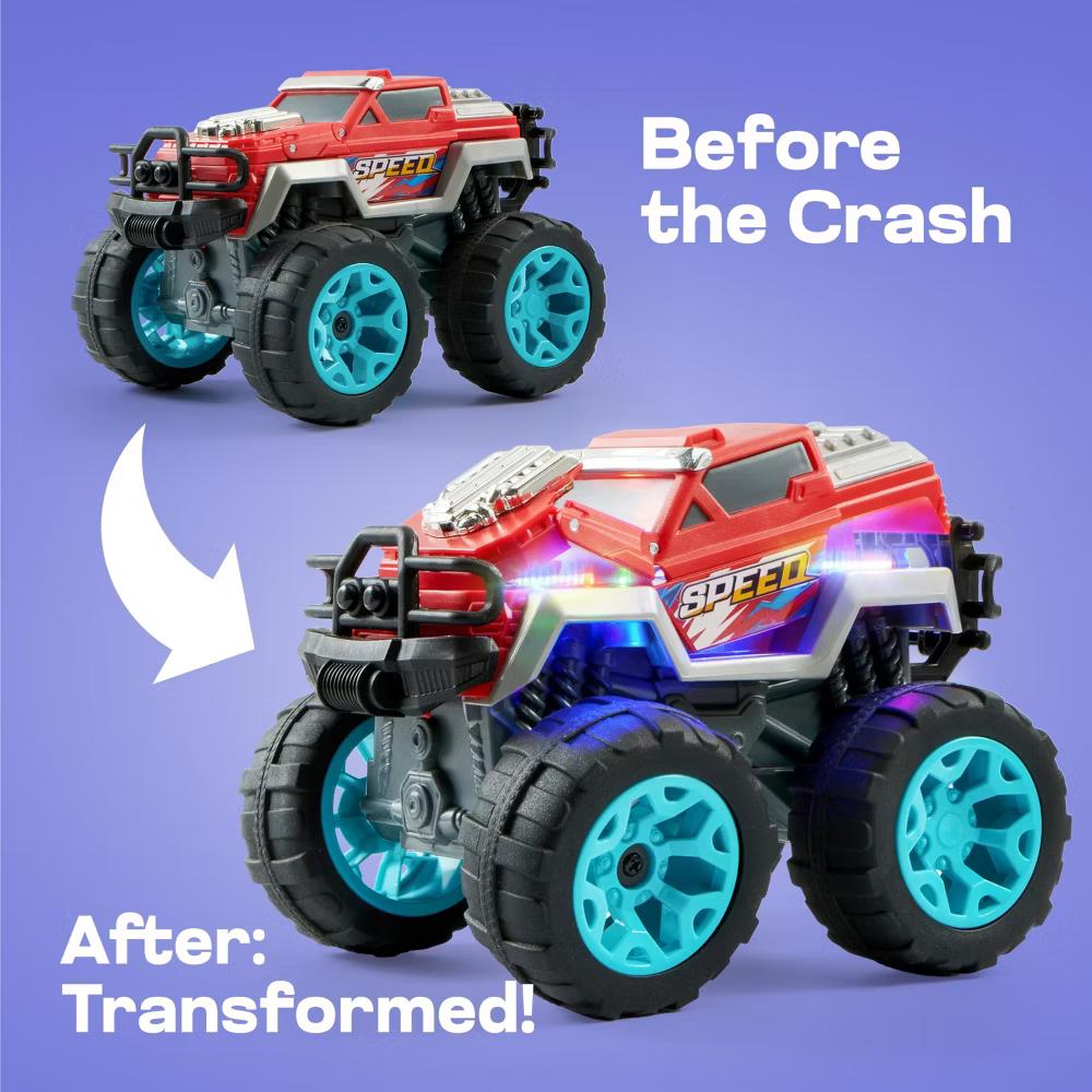 2Pcs Smash & Bump Monster Truck Toys,Crash Cars Toys with Sounds & Flashing Lights,Toddler Toys Christmas Birthday Gifts for Boy Age 3 4 5 6 7 - Image 2