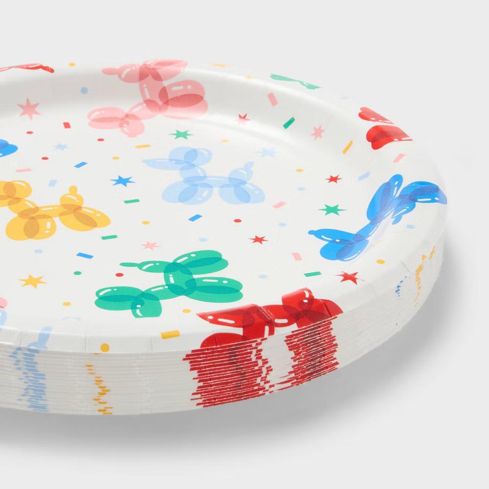 20ct Birthday Balloon Dog Snack Paper Plates