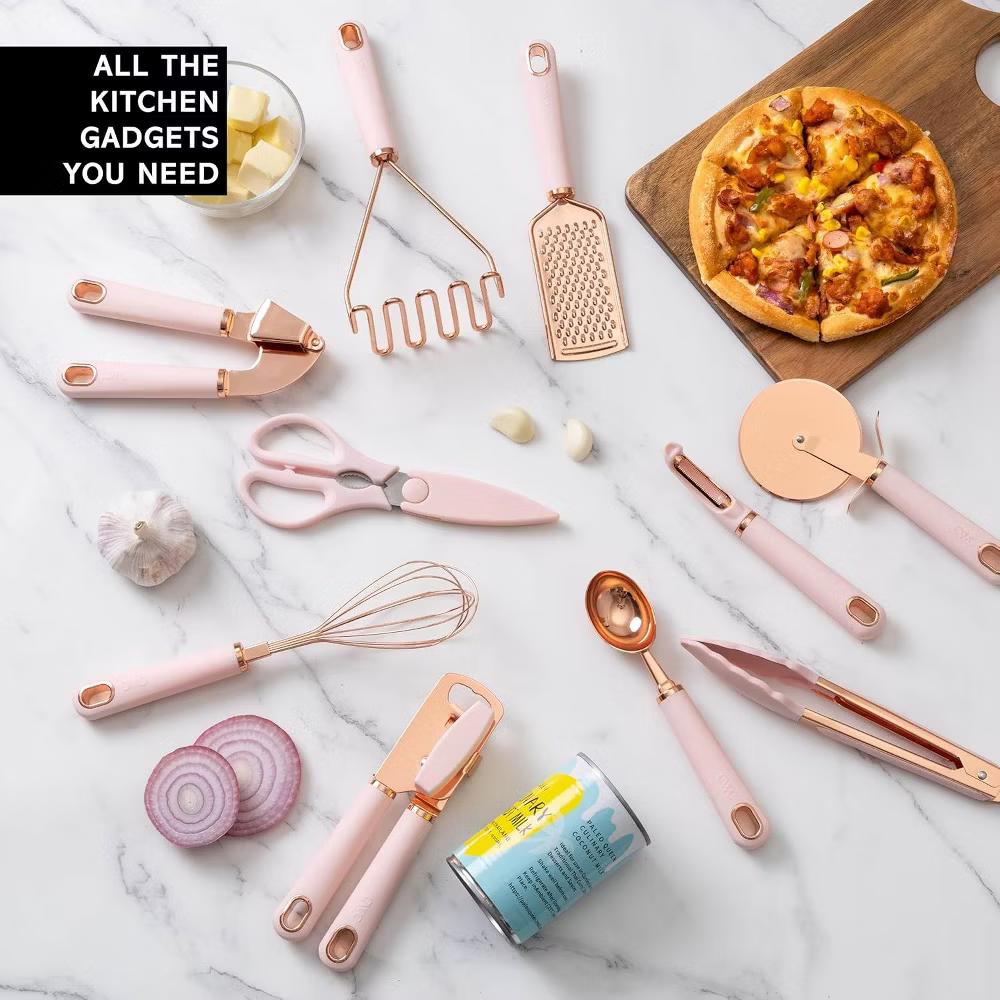 Kitchen Gadget Set Stainless Steel Utensils with Soft Touch Handles, 10 Pc. Copper - Image 17