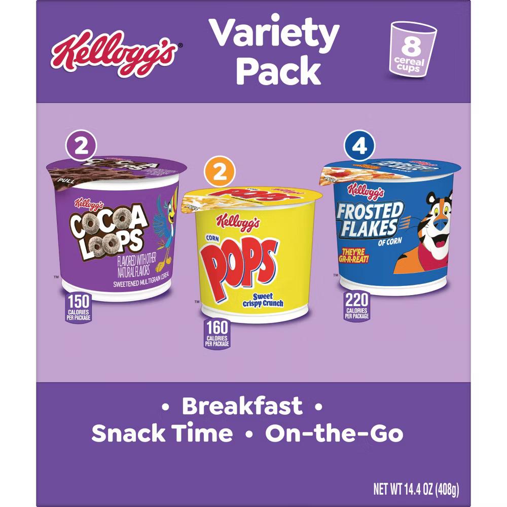 Kellogg's Variety Pack Breakfast Cereal Cups - 14.4oz/8ct - Image 2