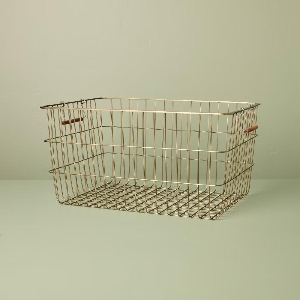 Rectangular Brass Wire Storage - with Magnolia - Image 3