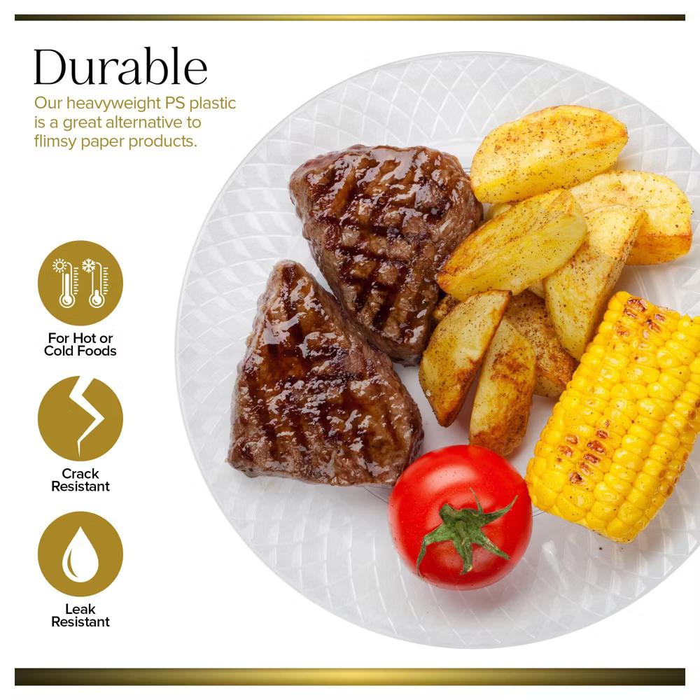 Stock Your Home 6-Inch Premium Clear Plastic Dessert Plates (100 Pack) - Image 2