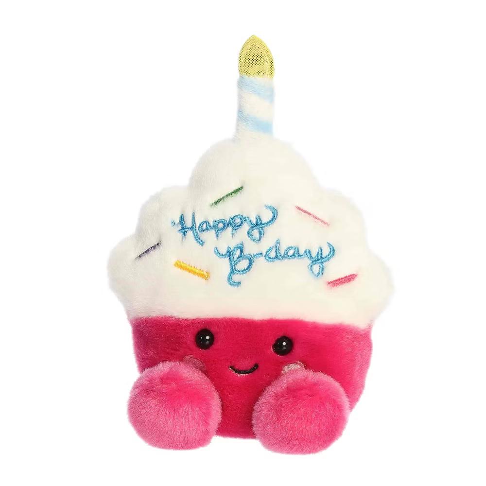 Mini Sparkle Birthday Cupcake Palm Pals Adorable Stuffed Animal Pink 4.5" - Image 2