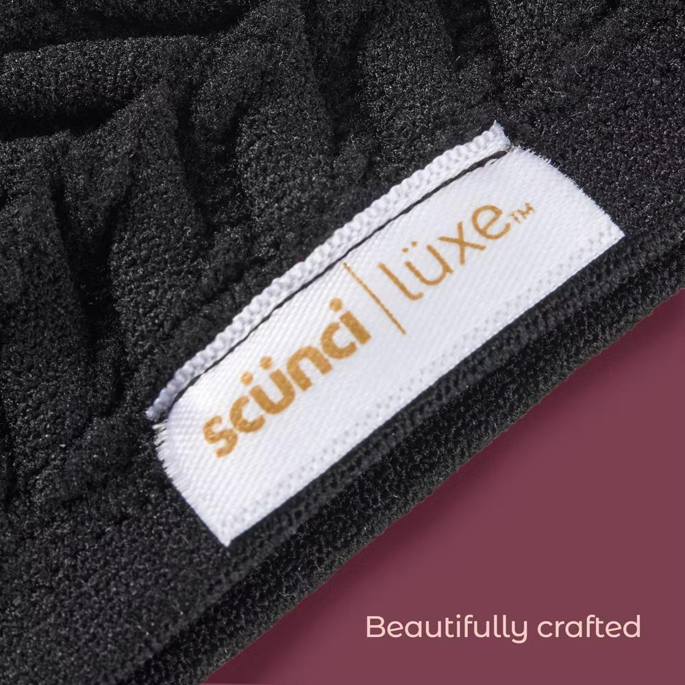 lüxe Soft Textured Hosiery Headwrap - Black: For All Hair Types, Nylon, One Piece - Image 3
