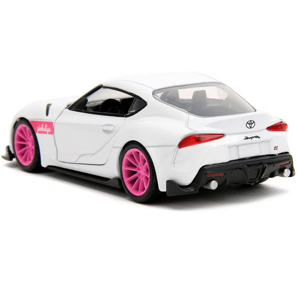 2020 Toyota Supra White Metallic with Pink Wheels "Pink Slips" Series 1/32 Diecast Model Car - Image 5