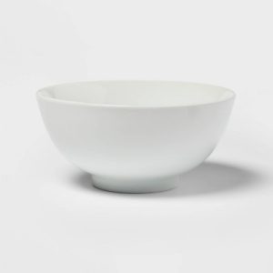 34oz Porcelain Noodle Bowl White - Microwave & Dishwasher Safe, Ramen & Soup Bowl, Traditional Dining