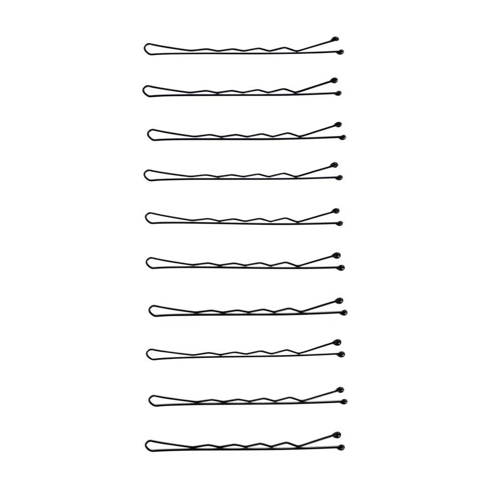 Black Hair Bobby - 100ct: For All Hair Types, Iron Material, Hair Clip Included