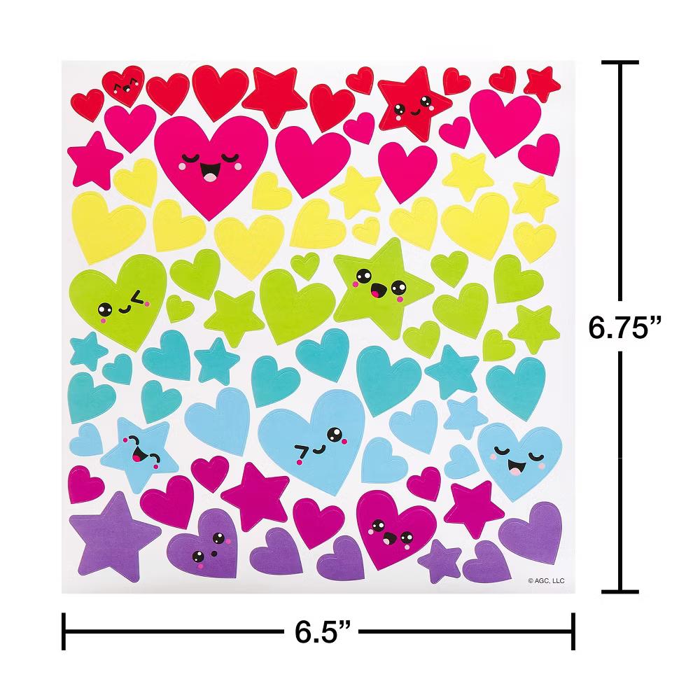 Large Sticker Variety Pad/Goofy Animals/Rainbows/and Emojis 362ct - 10-Sheets - Image 4