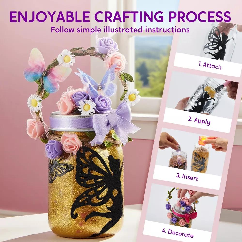 Fairy Lantern Craft Kit, 2-in-1 Rose Light & String Light for Kids, Arts and Crafts, DIY Art Kit, Ideal Gift for Girls Age 8+ - Image 2