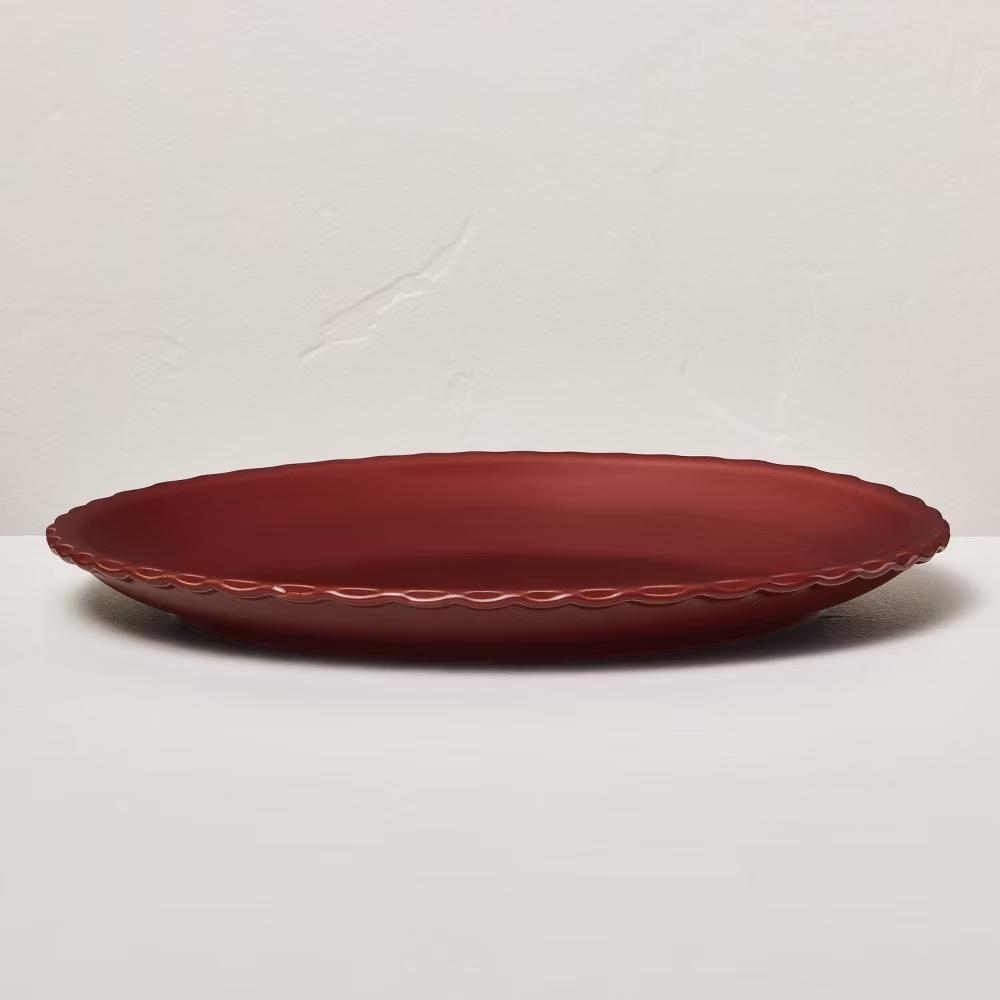 10.5" Pinched Edge Stoneware Plate - with Magnolia - Image 6