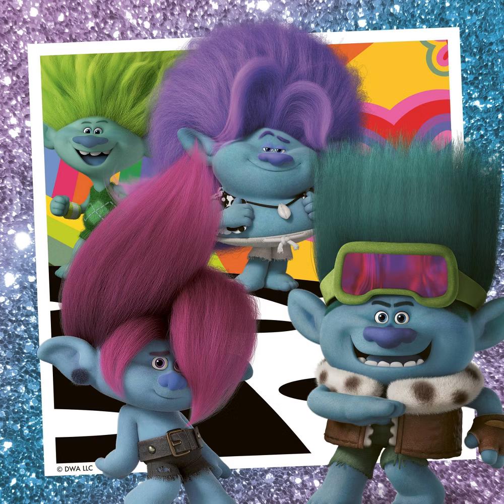 Trolls Puzzle Set 3pk: Creative Thinking, Cardboard, Includes Three 49-Piece Kids Puzzle Sets - Image 3