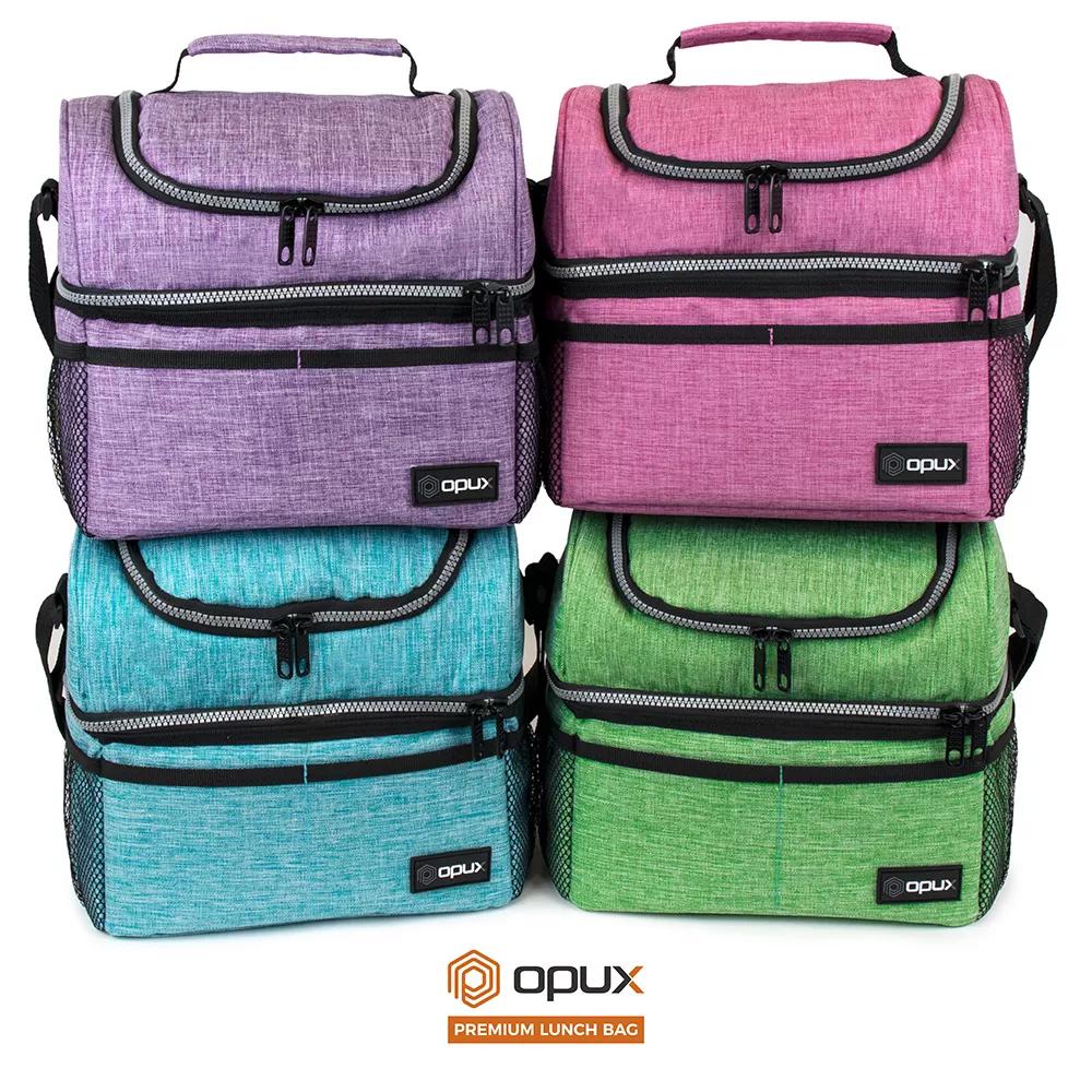 Double Decker Lunch Box Men Women, Insulated Leakproof Cooler Bag Adult Work, Dual Compartment Pail Tote Boys Girls Kids - Image 55