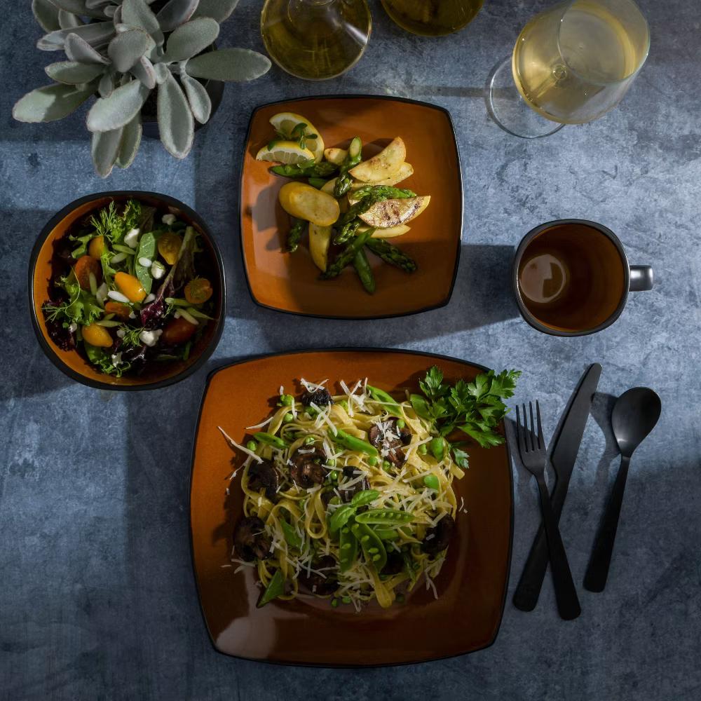 Soho Lounge Square 16-Piece Stoneware Dinnerware Set
