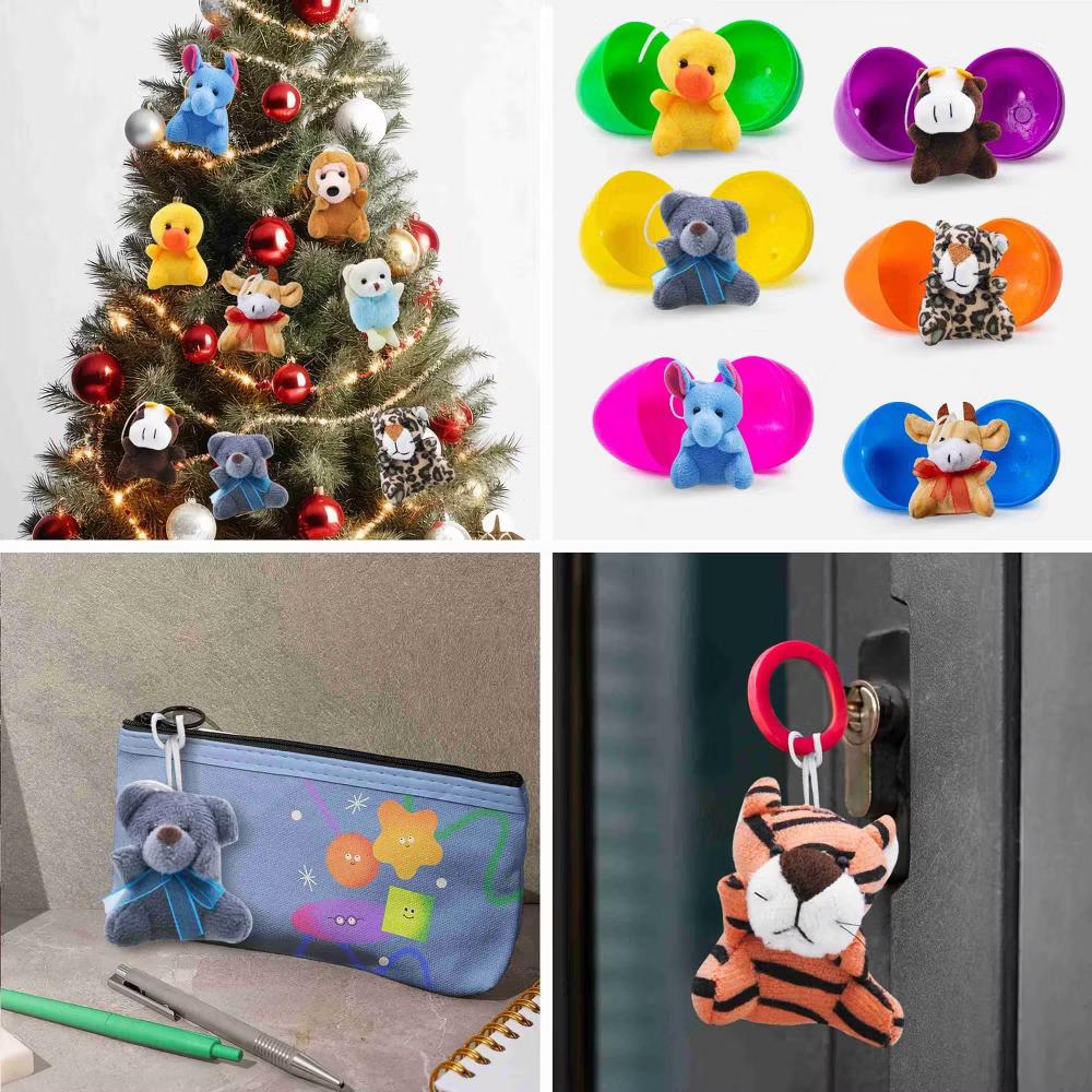 36Pcs Kids Mini Plush Animal Toy Set Easter Christmas Bulk Stuffed Keychain Party Favors Animals Decoration Toys Carnival Prizes Birthday Gift - Image 2