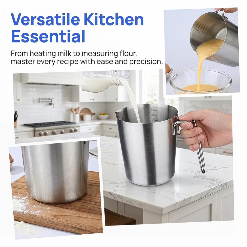 Measuring Cup, Liquid Stainless Steel Measuring Cup for Kitchen Use, Ideal for Measuring Ingredients Precisely - Image 8
