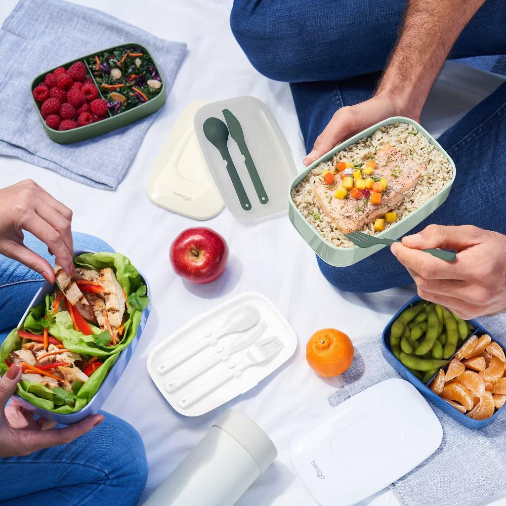 Classic All-in-One Stackable Lunch Box Container with Built in Flatware - Image 18