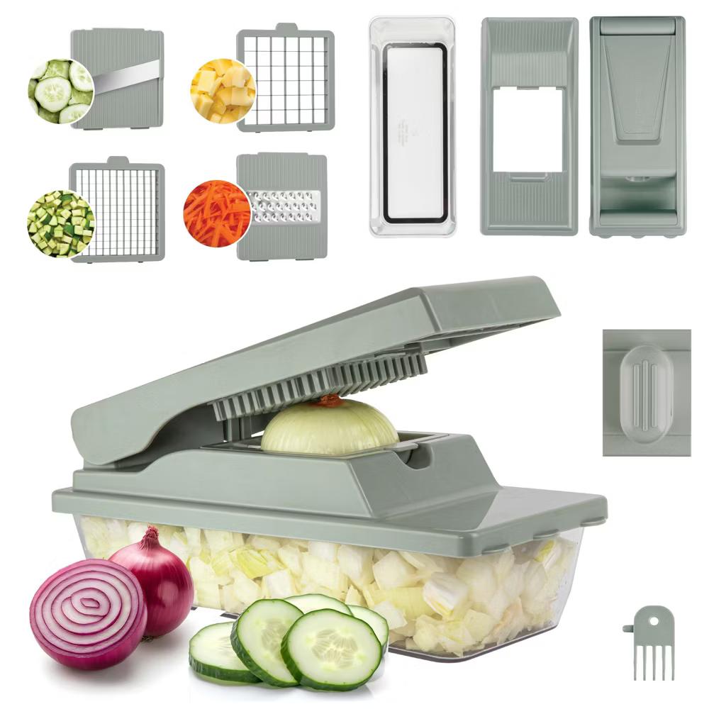 As Seen On TV NutriSlicer XL 7 Piece Vegetable Mandoline Slicer Chopper Dicer with Container & Blades - Image 29