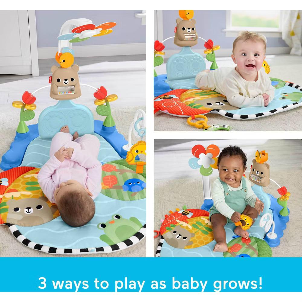 Fisher-Price 3-in-1 Kick & Sway Activity Gym, Baby Play Mat & Sensory Learning Toys for Newborn Developmental Play - Image 2