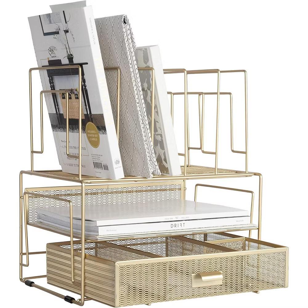 Blu Monaco Desk Organizer with File Sorters & Drawer - Image 23